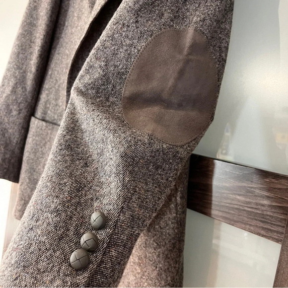 Vintage Stafford Men’s 42L Brown Tweed Sports Coat 100% Virgin Wool Elbow Patch - Picture 5 of 15